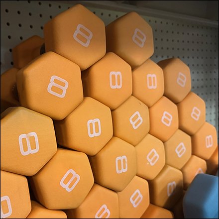 Color-Coded Hand Weight Stockpile Display