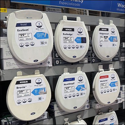 Rounded Toilet Seat Display Inline Assortment Lineup