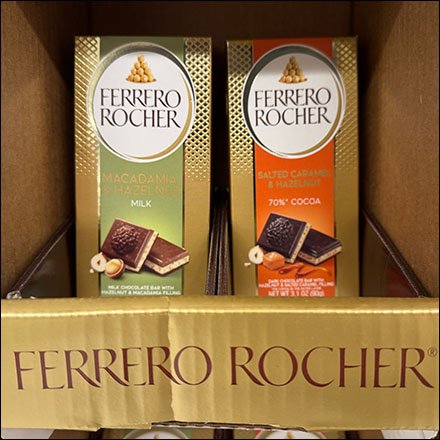 Gold Ferrero Rocher Candy Display Inclined Tower