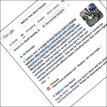 Google FixturesCloseUp Balloon Tree Display Recommendations