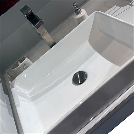 Generous Raised Rectangular Sink Display Alternative