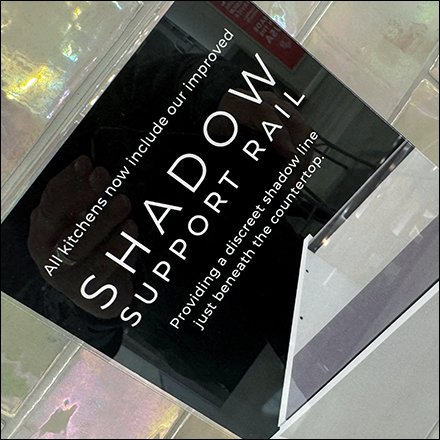 Shadow Support Rail Detail Countertop Sign