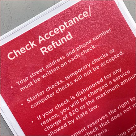 Check Cashing At Checkout Final Notice