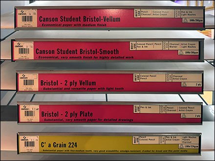 Canson Drawing Paper Display Color Coding