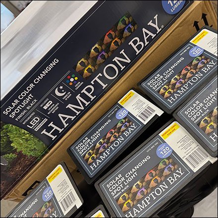 Hampton Bay Solar Spotlight Stacked Display