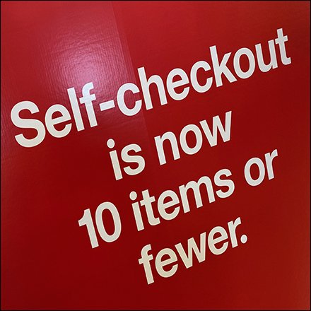 Self-Checkout Banner Warning Limits Items