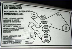 There is a small smooth pulley underneath the intake manifold, a ribbed one above the power steering pump and two on the belt tensioner. Solved Diagram Serpentine Belt For A Ford F 250 7 3l Die Fixya