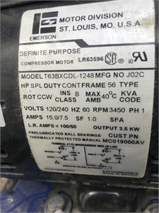 Solved What Run Capacitor Is Used On A Emerson Lr63596