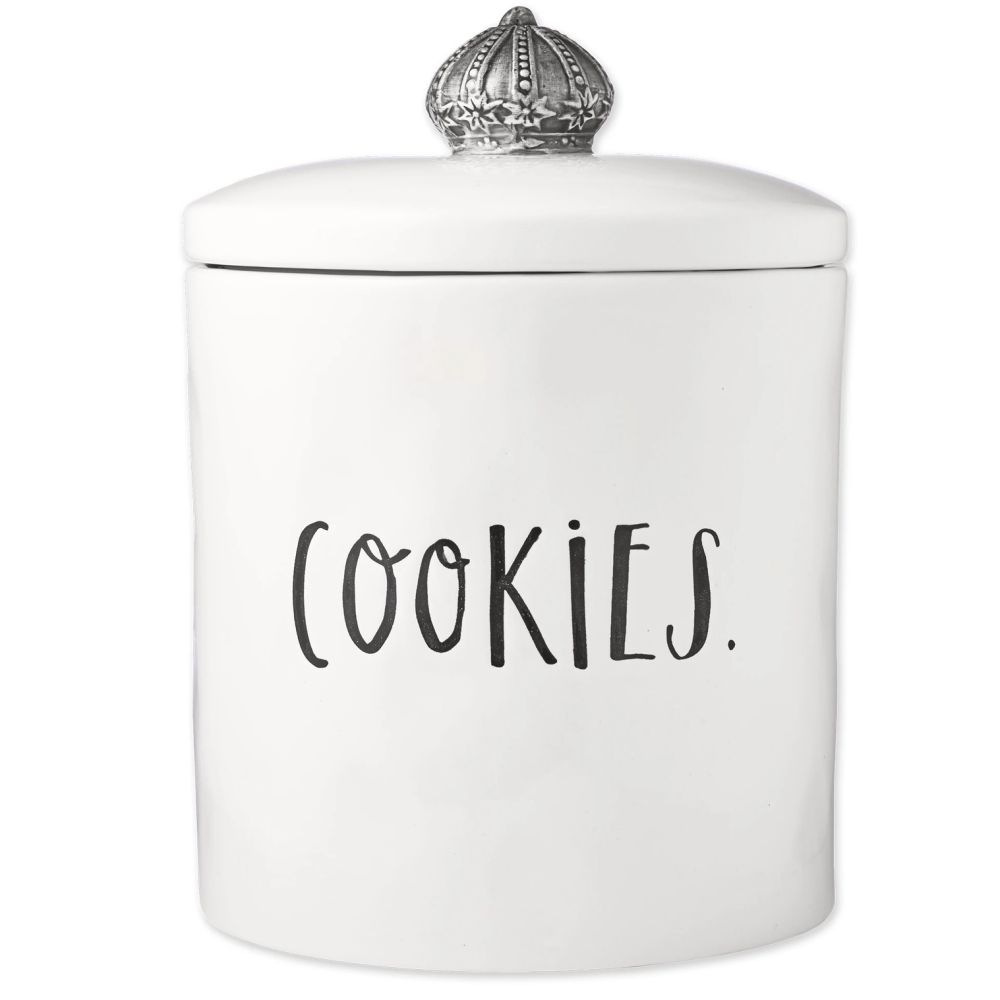 Rae Dunn Stem Print Crown Cookie Jar - Thumbnail 2