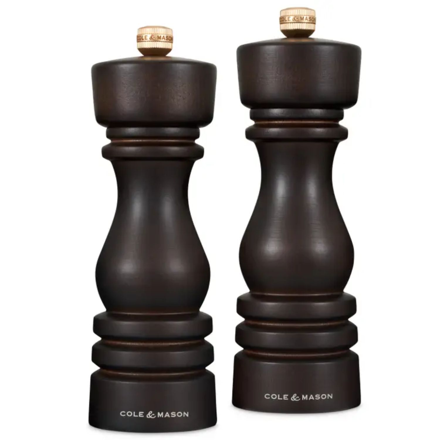 Cole & Mason London Dark Chocolate Wood Salt & Pepper Mills Set