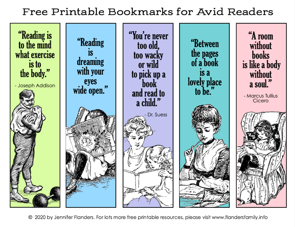 free printable bookmarks for avid readers flanders family homelife