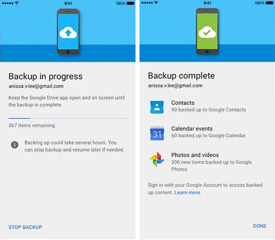 Google Drive Ios Phone Google Drive สำหรับ iOS สามารถสำรองข้อมูลรายชื่อ รูปภาพ และปฏิทิน เพื่อ ...
