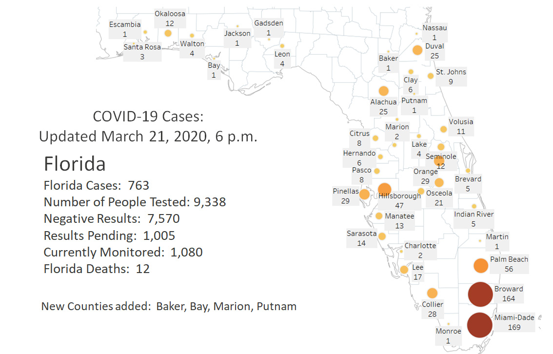 State Of Florida Covid Cases By Zip Code At Flynn Trenwith Blog COVID 19 Map 032120 P.M. 