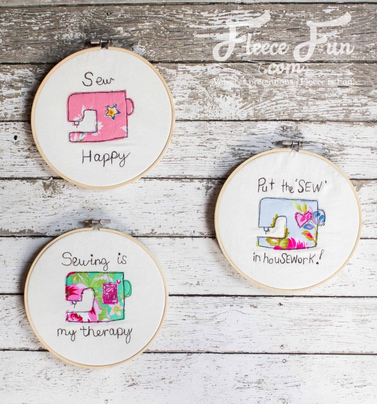 Sewing Machine Hoop Art Tutorial (A Handmade Gift) ♥ Fleece Fun