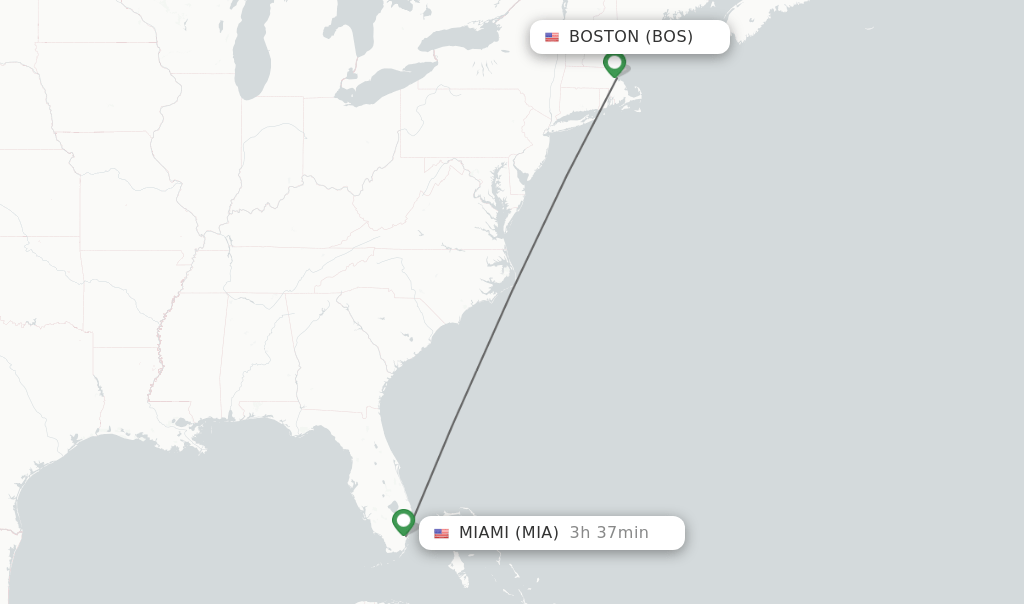 Direct Non Stop Flights From Boston To Miami Schedules BOS MIA 