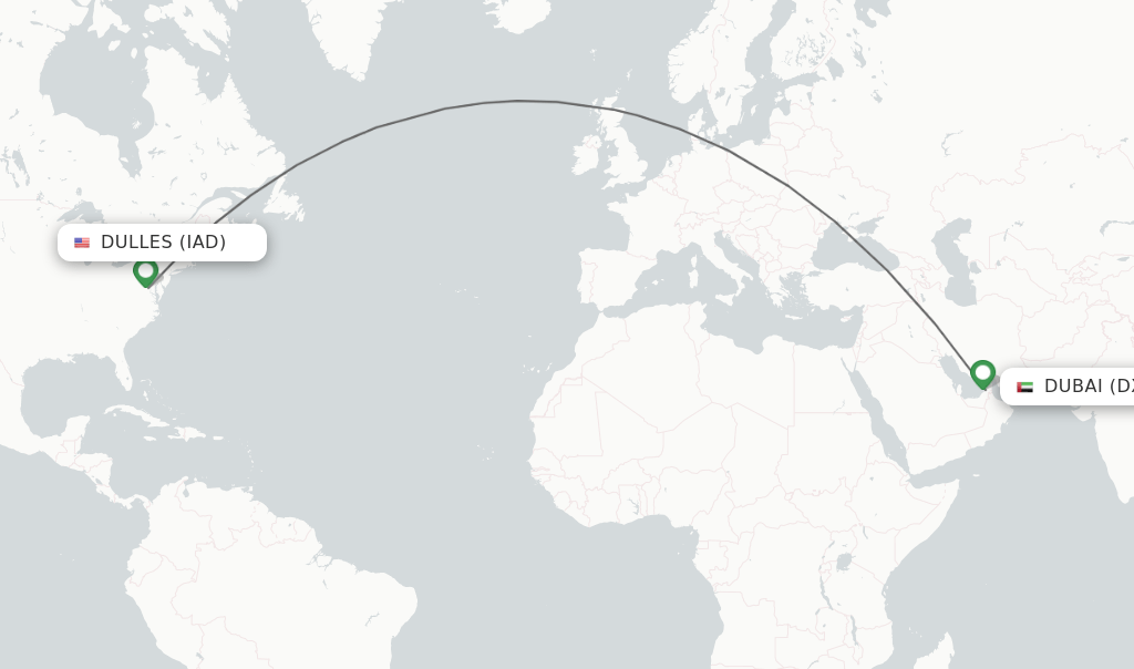 Direct (non-stop) flights from dulles to dubai