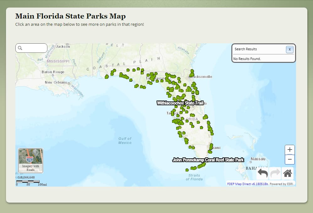 Florida National Parks Map 