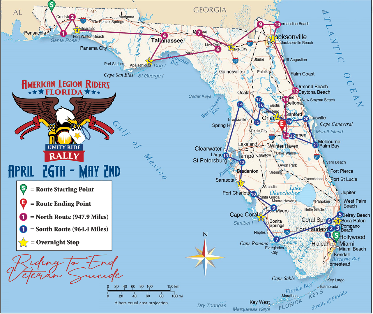 Unity Ride Map 01 Florida American Legion Unity Ride Map 01 