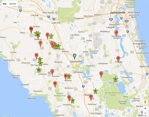 Mapa De Florida Springs Florida Springs Map 