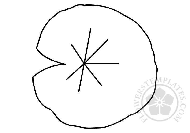 Lotus leaf 7 Lotus Leaf Coloring Page with bold outline of a large floating leaf.