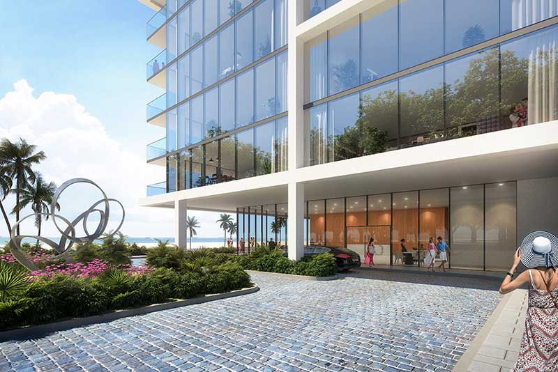 Azure Jacksonville Beach Luxury Condo Rear Street view