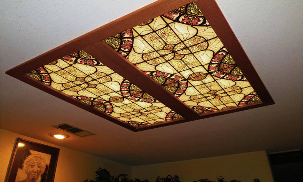Ceiling mt 2lt fluorescent wh. Stained Glass Light Panels: How to Enhance Any Space With