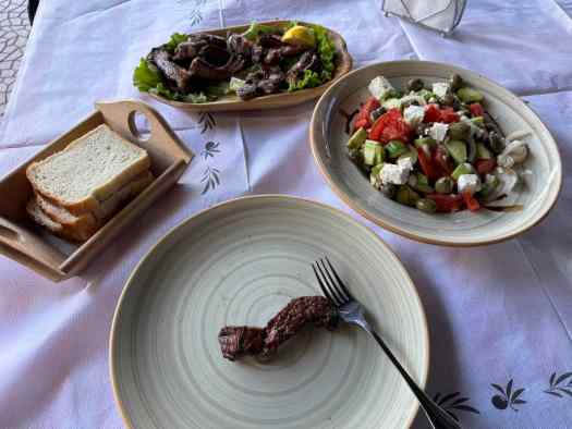 Barbecued meat and Greek salad tend to be pretty popular