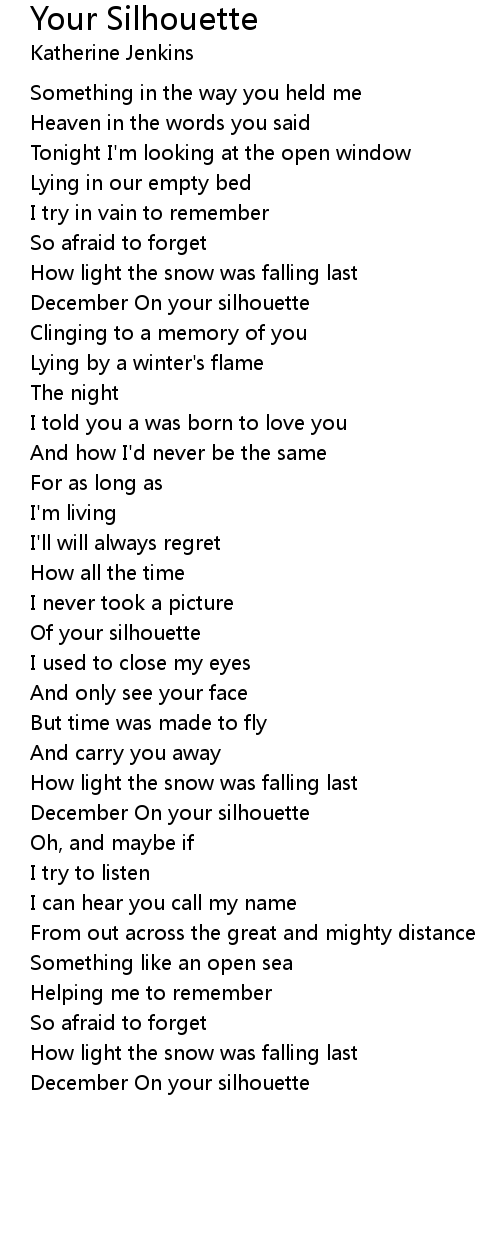 Your silhouette lyrics