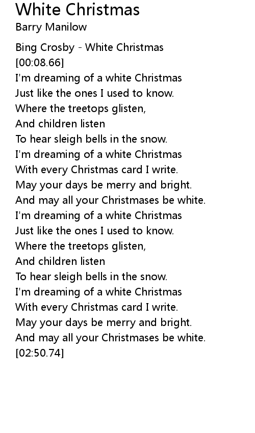 White christmas lyrics