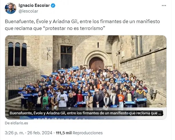Nuestros «intelectuales» y agentes de la cultura abajofirmantes vuelven a la palestra para decir que tenemos que dejar en paz a los del Tsunami democrático, pobres, porque todo el mundo tiene el derecho humano a protestar.
