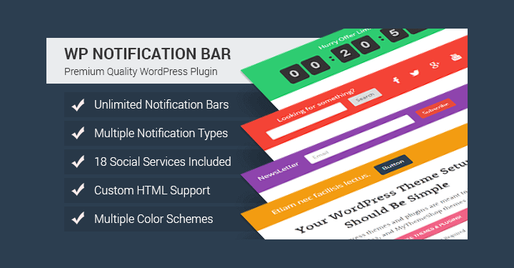 Here are the top 8. 10 Best Wordpress Notification Bar Plugins