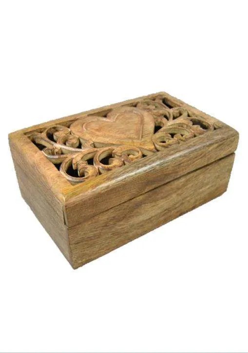 Jewellery Storage Necklace Bracelet Trinket Box Wooden Heart Design Jewellery Box Four Seasons Liverpool