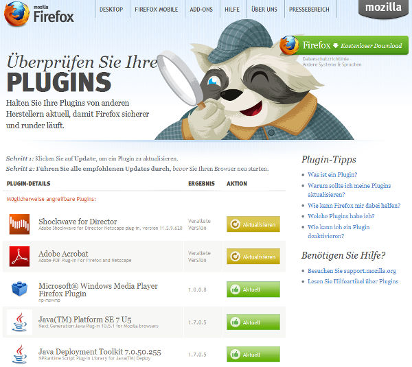 Every time i open firefox, a plugin check website opens up. Problemlösung: Youtube funktioniert nicht mit Firefox