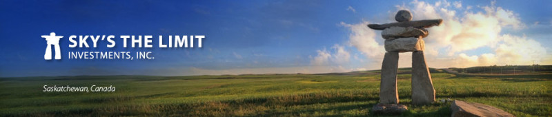 Sky's the Limit Investments Logo and Saskatchewan landscape photo