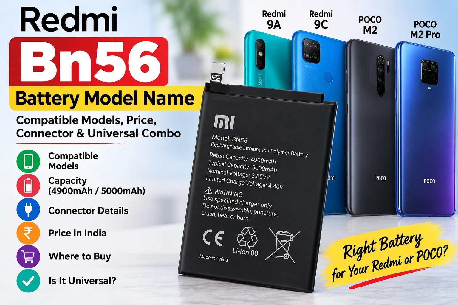 Redmi Bn56 Battery Model Name