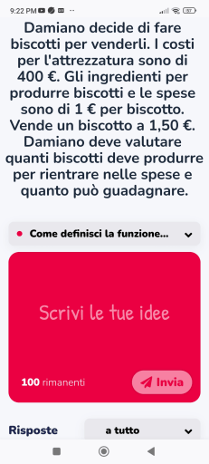 Schermata brainstorming vista dallo studente