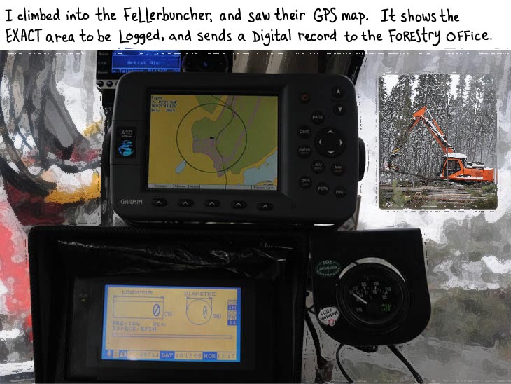 The GPS in the fellerbuncher GPS in fellerbuncher, photo illustration by Franke James