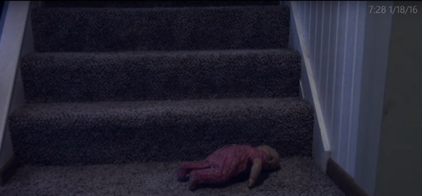 Stairwell doll moves by itself on camera