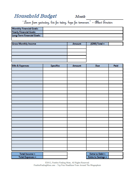 how to make a budget in excel freebie finding mom