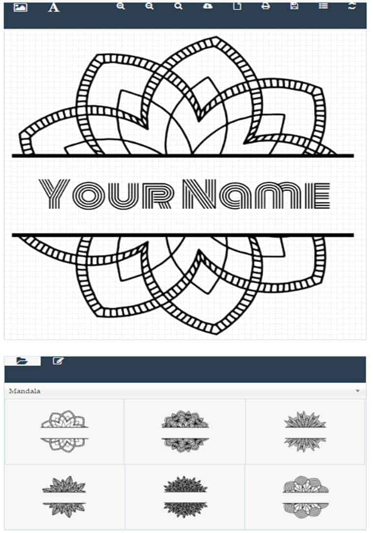 If you want to make a colorful mandala you can select the monogram version and a different color for the monogram, the circle and each of the three initials. Printable Mandalas With Your Name Or Monogram