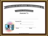 Computer Programming Academic Certificate Printable Certificate