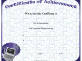 Computer Programming Printable Certificate