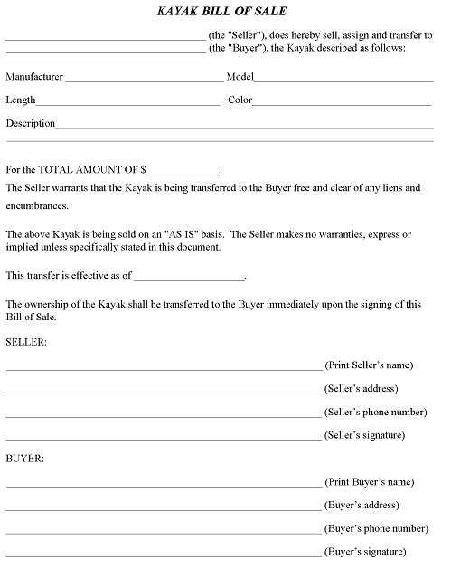 free georgia kayak bill of sale pdf word free printable legal forms