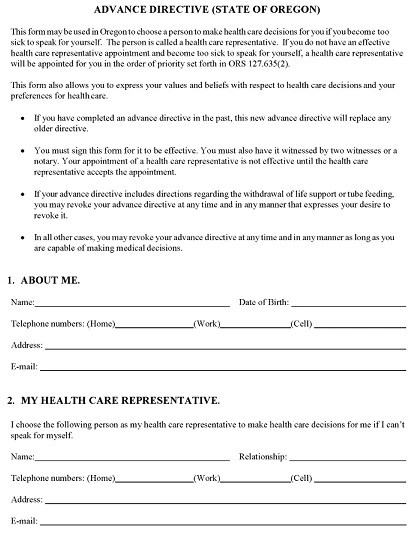 free oregon living will form pdf word free printable legal forms
