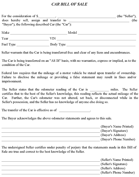 free printable car bill of sale template pdf word free printable legal forms