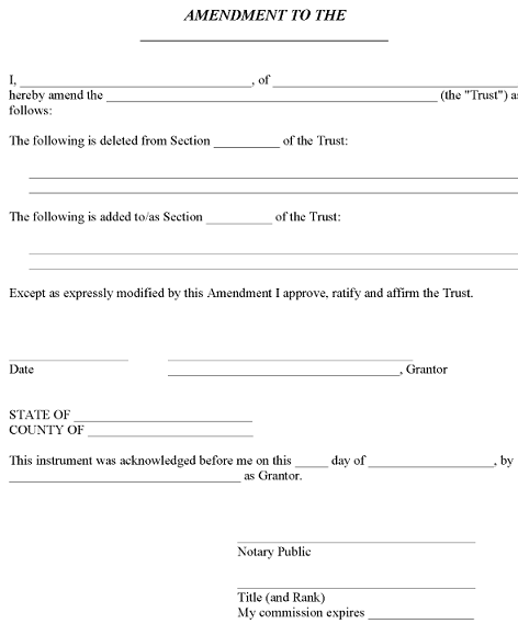 free wisconsin living trust amendment form pdf word free printable legal forms