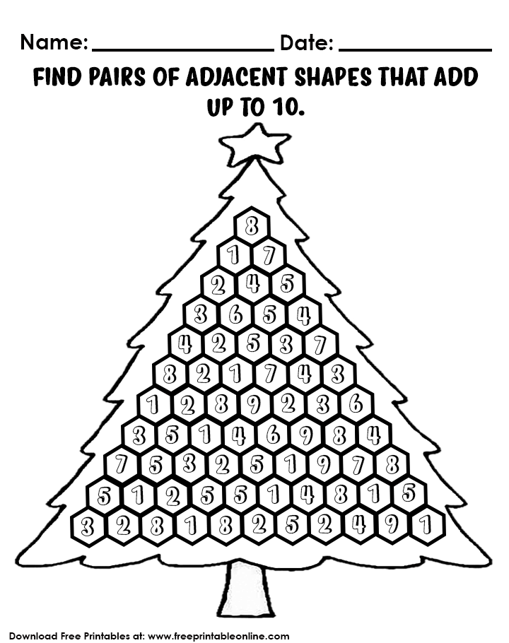 Free christmas math worksheets
