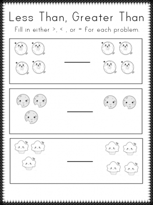 Less than greater than worksheet