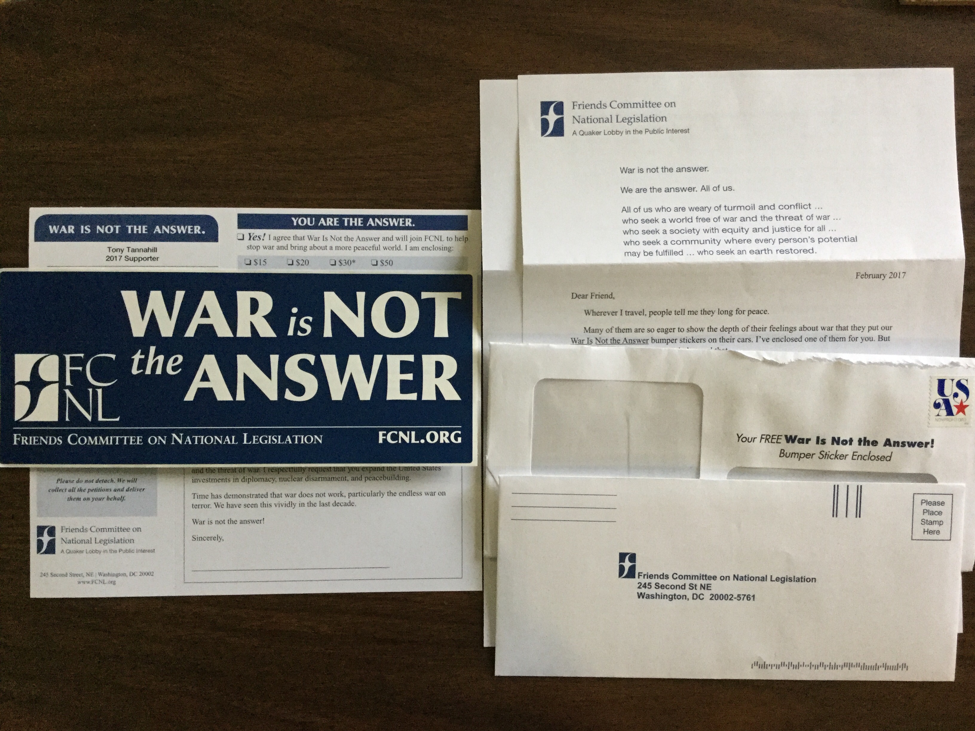 Free WAR is NOT the ANSWER Free Bumper Sticker