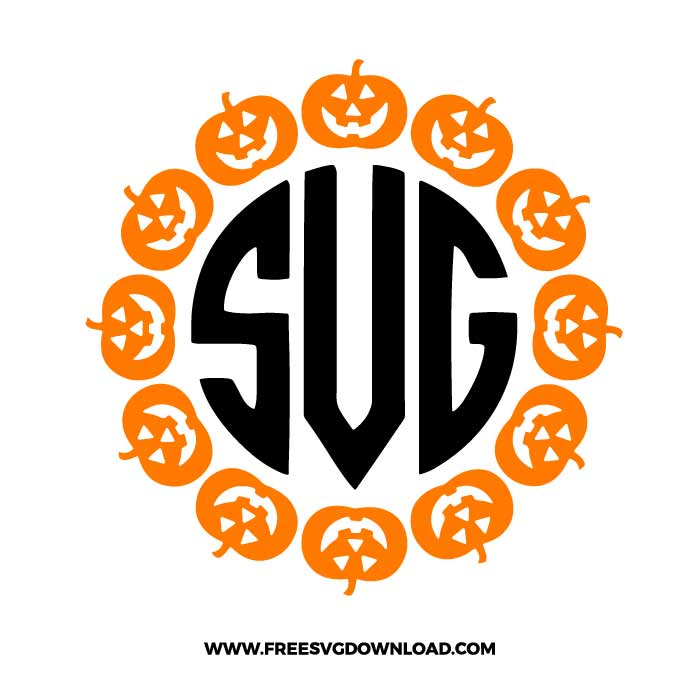 This bundle includes 11 halloween themed monogram frames! Pumpkin Monogram Svg Png Cut Files Free Svg Download